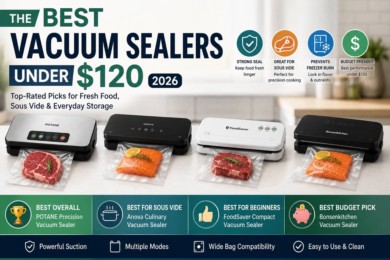 You are currently viewing Best Vacuum Sealers Under $120 (2026)