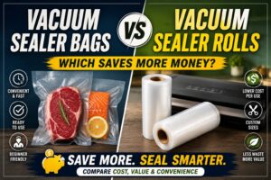 Read more about the article Vacuum Sealer Bags vs Rolls: Which Saves More Money ?