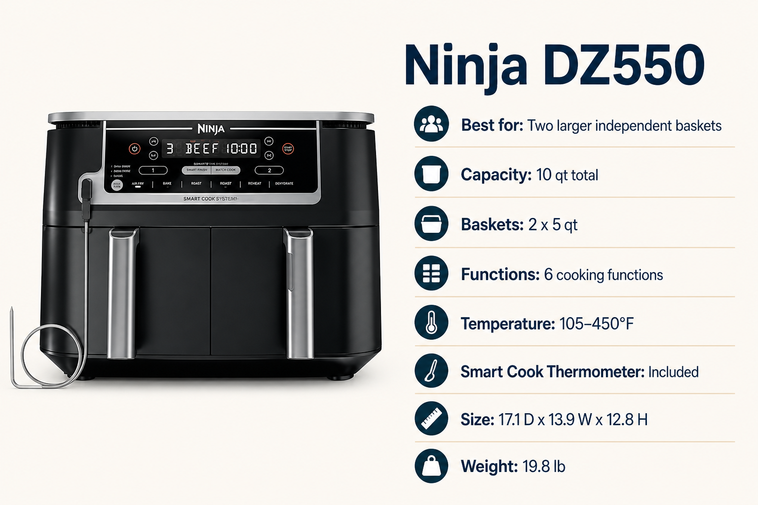 Ninja DZ550 Key Spec Snapshot