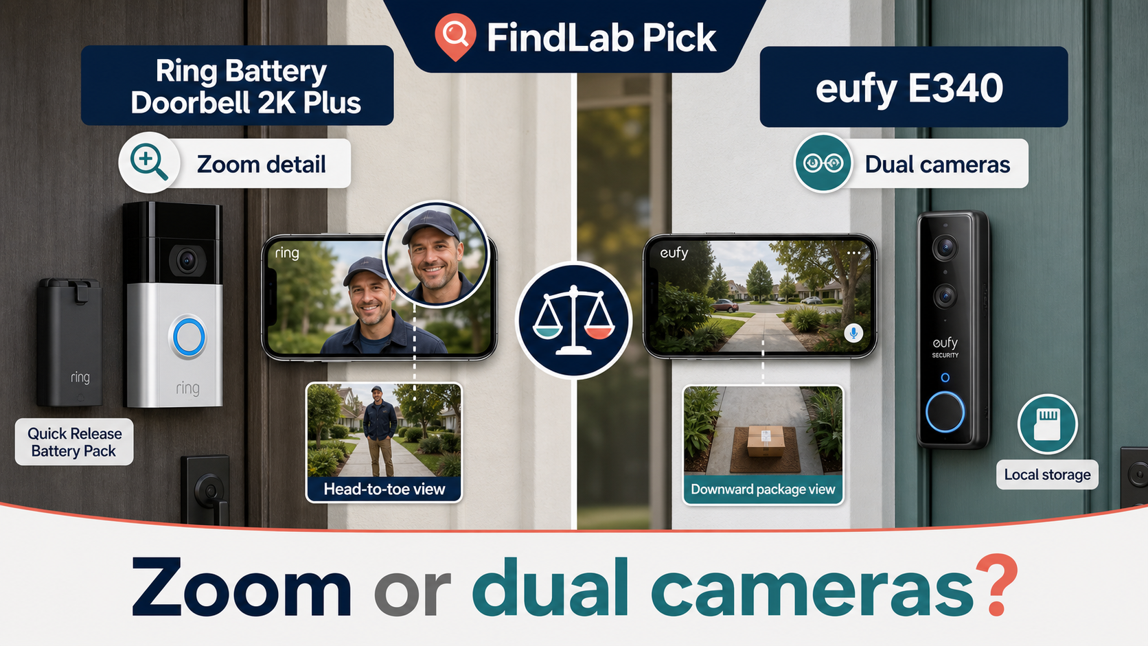 You are currently viewing Ring Doorbell 2K Plus vs eufy E340: Zoom Detail or Dual-Camera Coverage?