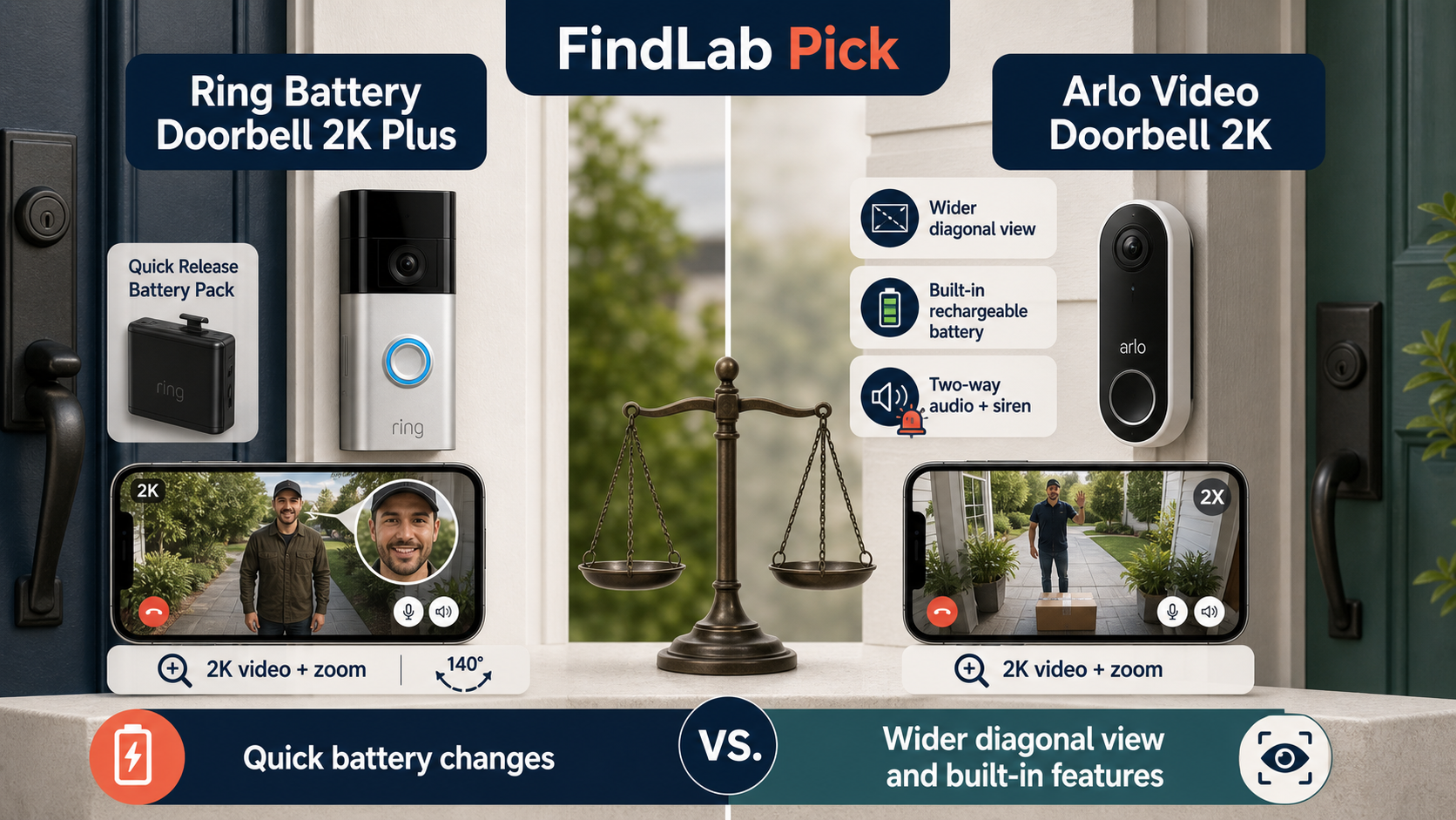 Read more about the article Ring Doorbell 2K Plus vs Arlo Doorbell 2K: Zoom Detail or Smarter Alerts?