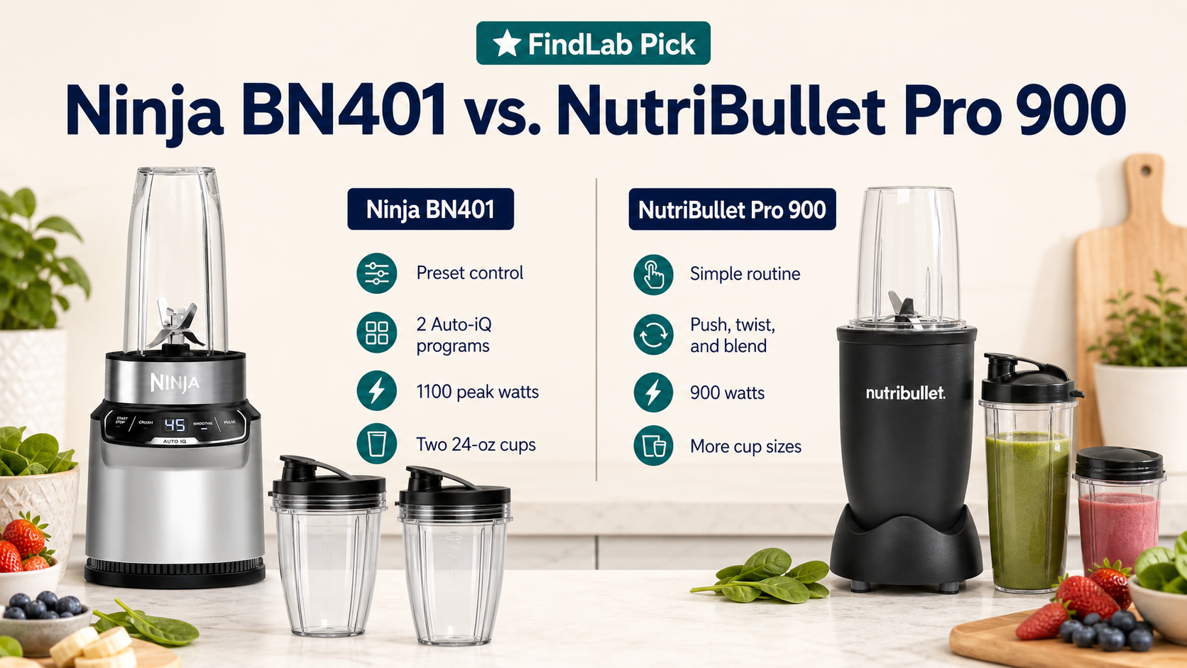 You are currently viewing Ninja BN401 vs NutriBullet Pro 900: Auto-iQ Programs or Simple High-Speed Blending?